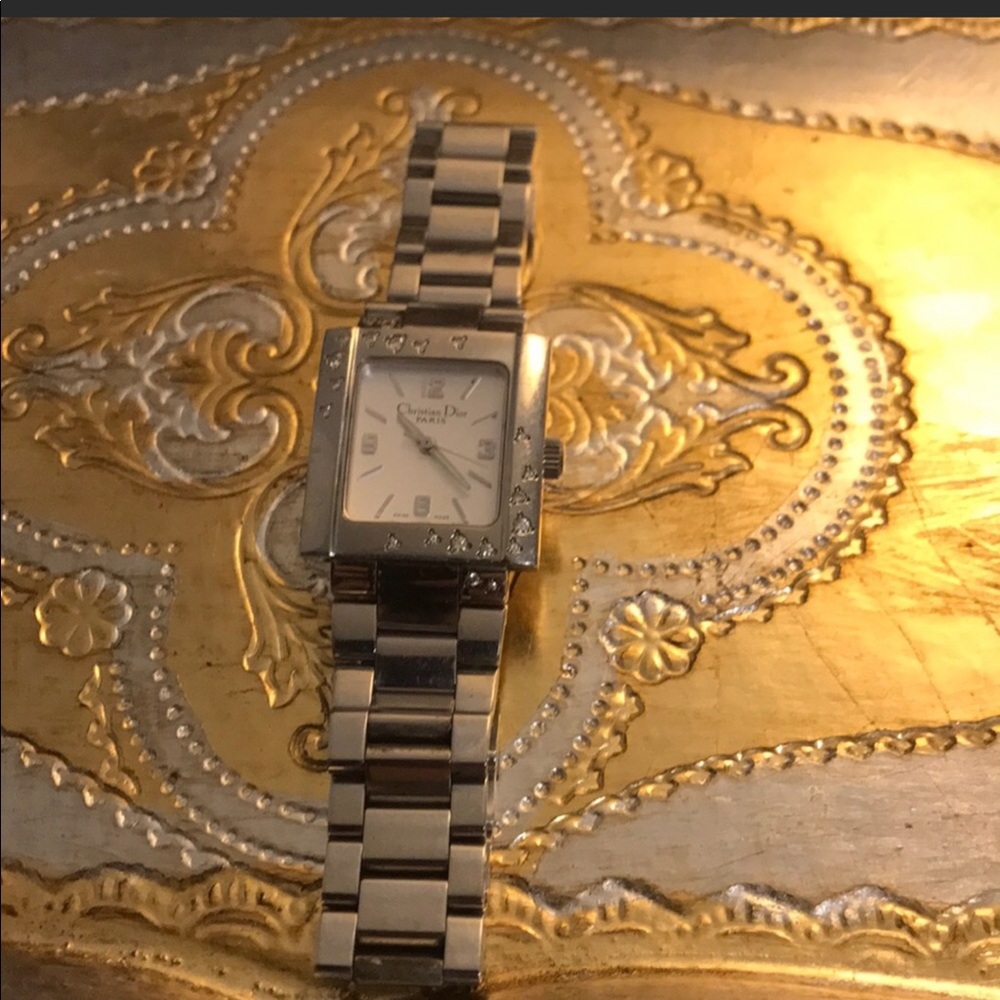 Christian Dior watch with diamonds.